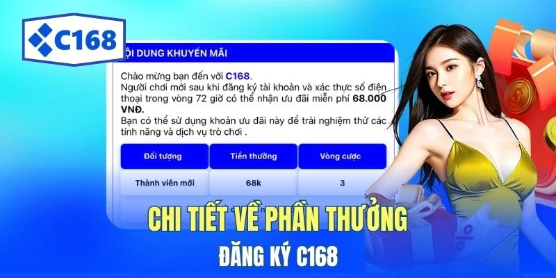 Chi tiết về phần thưởng đăng ký C168